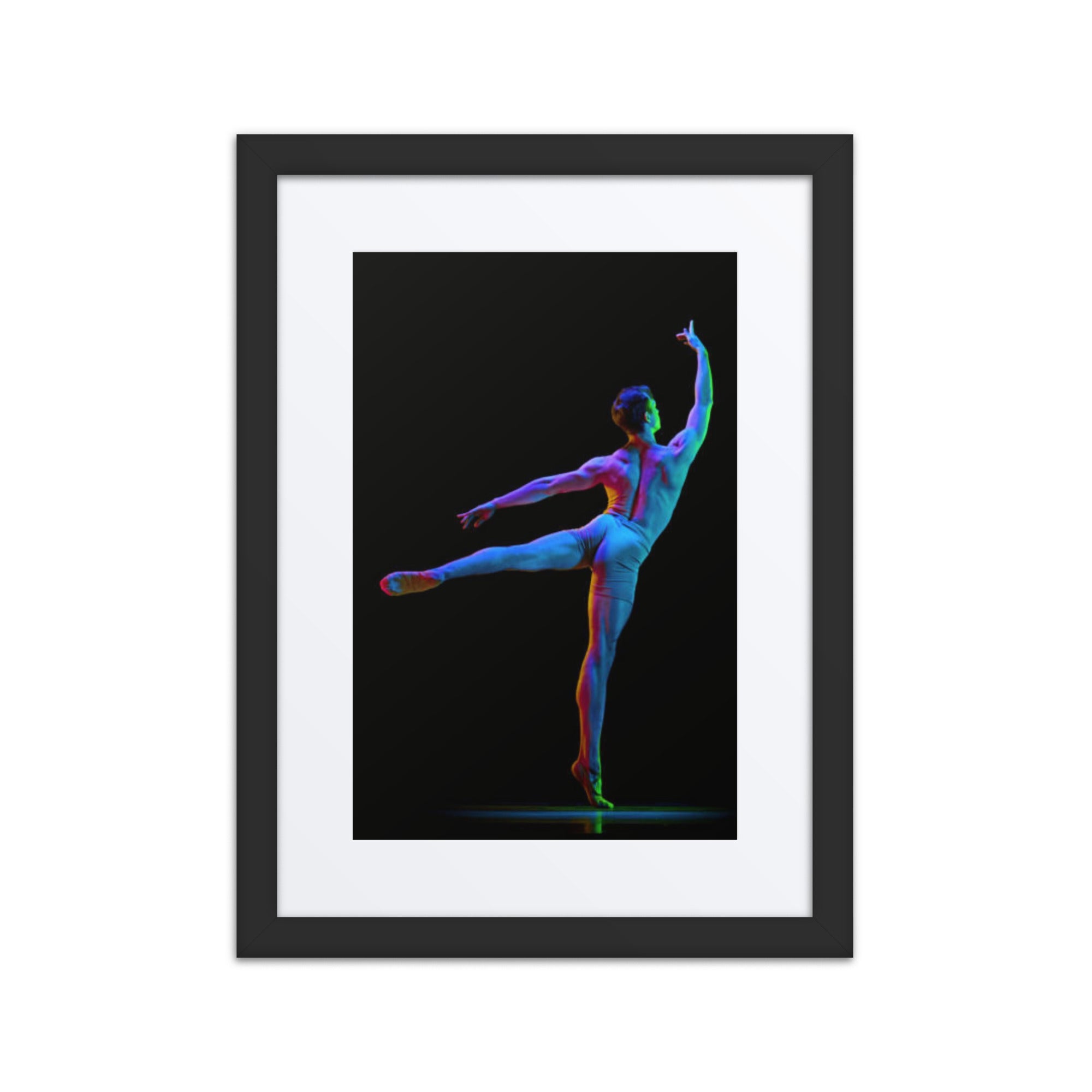 Fluorescent Arabesque | Dance-Art Framed Poster #60 (21.5" H x 17.5" W)