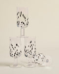 Murano-Style Glass Goblets — Black Spot Set of Four By Forgrave