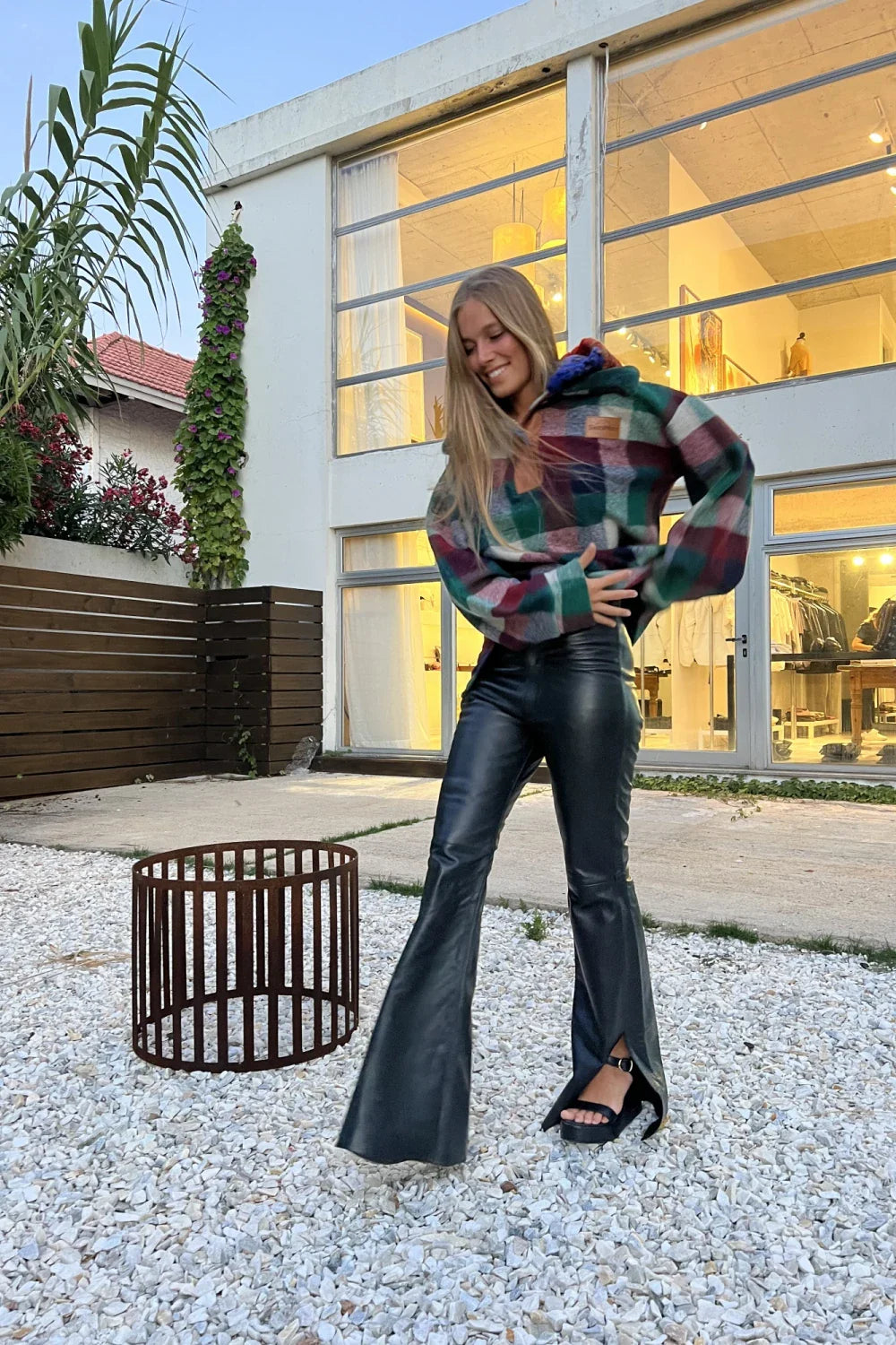 Formal Leather Pants - Negro