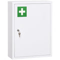 16" x 21" Bathroom Medicine Cabinet, 3 Tier Steel Locking Wall Hung Cabinet, White