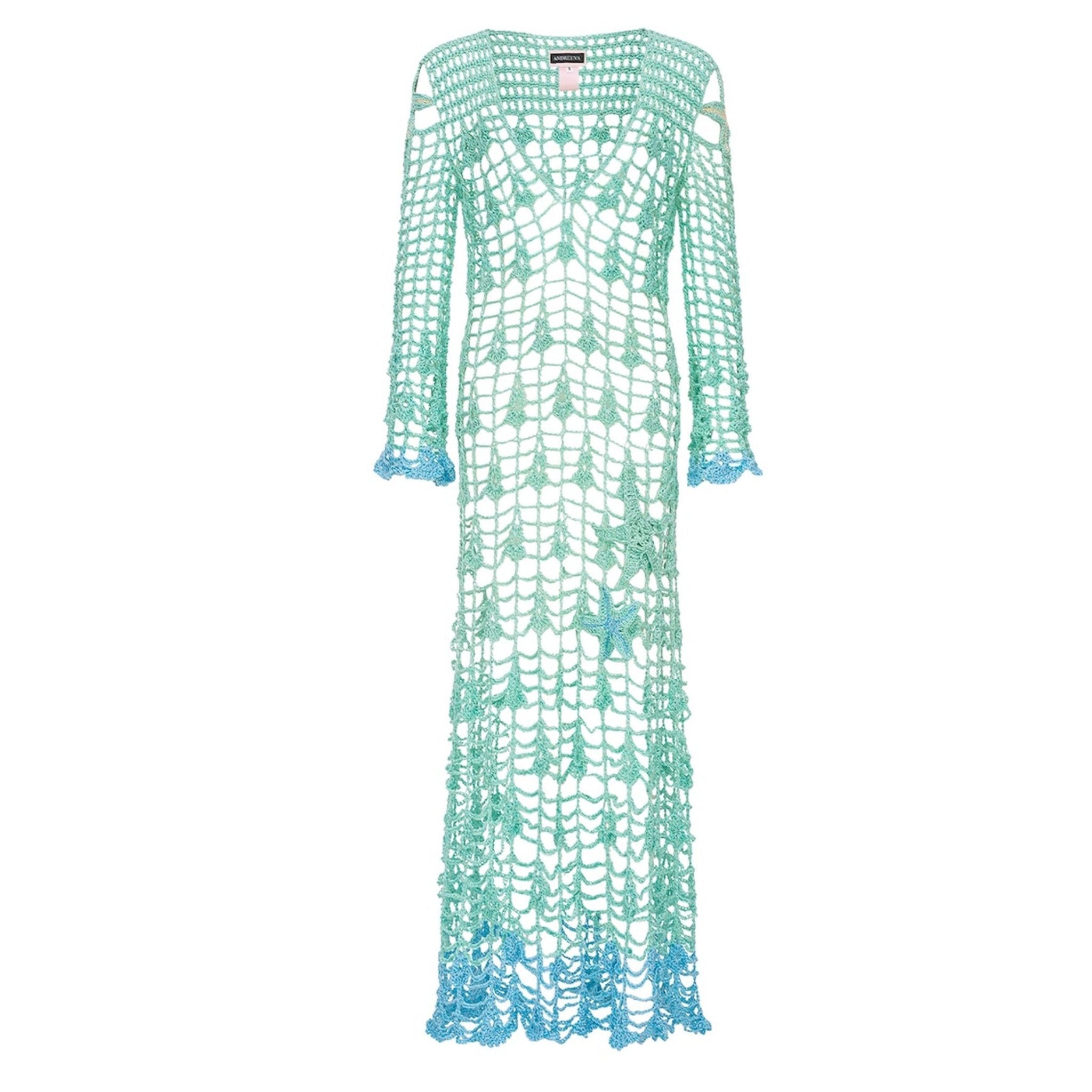 Aqua Marine Handmade Maxi Cover-Up Dress