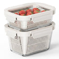 GENICOOK Colander Container Set with Glass Lids