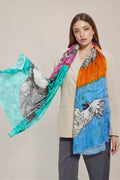 FULAR ESTAMPADO CUATRO AVES