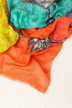 FULAR ESTAMPADO CUATRO AVES