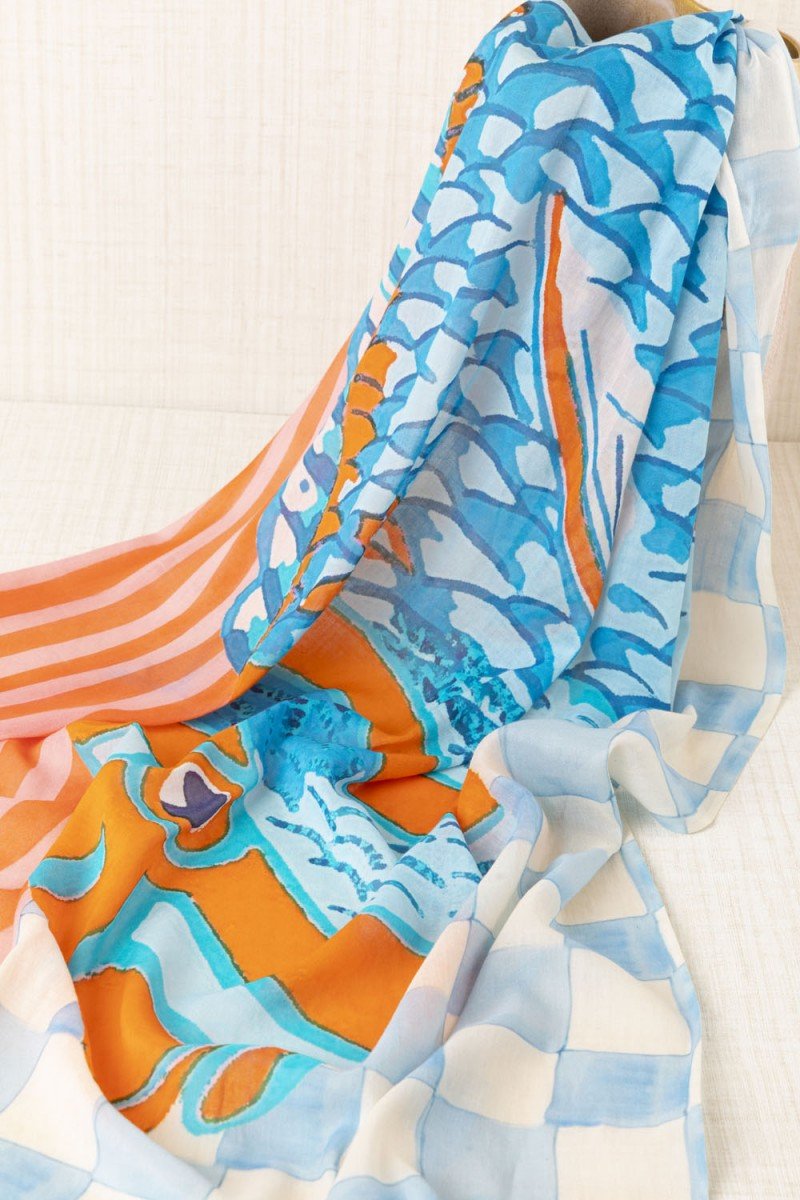 FULAR ESTAMPADO PEZ