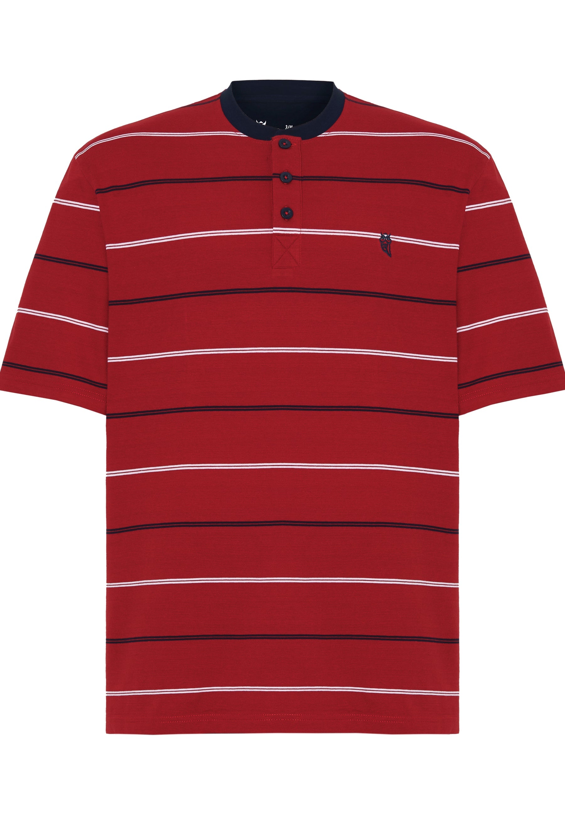 Pijama Hombre Verano Corto Tapeta Algodón Punto Rayas - Rojo 3562_94