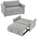 2 Seater Sofa Bed with 7-Position Adjustable Backrest, Convertible Pull Out Sleeper Sofa, Grey