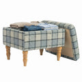 Rectangular Storage Stool with Removable Top, Padded Linen-Look Seat & Hidden Compartment for Living Room or Bedroom, Grey