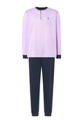 Pijama Hombre Largo Premium Tapeta Punto Piqué - Rosa 5104_91