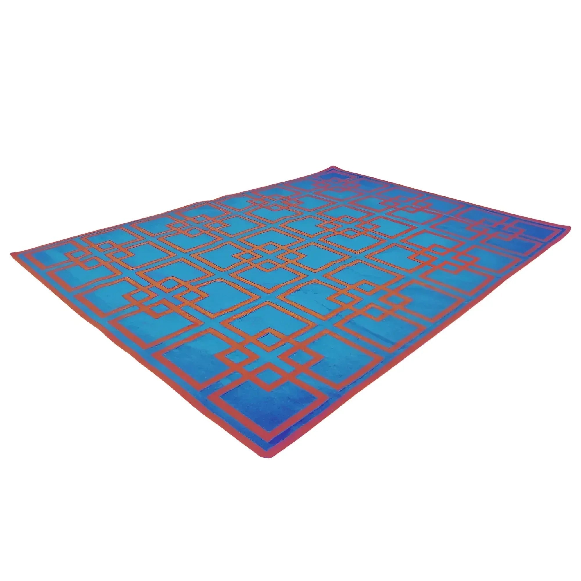 Gatsby's Garden Dhurrie Cotton Rug - Blue