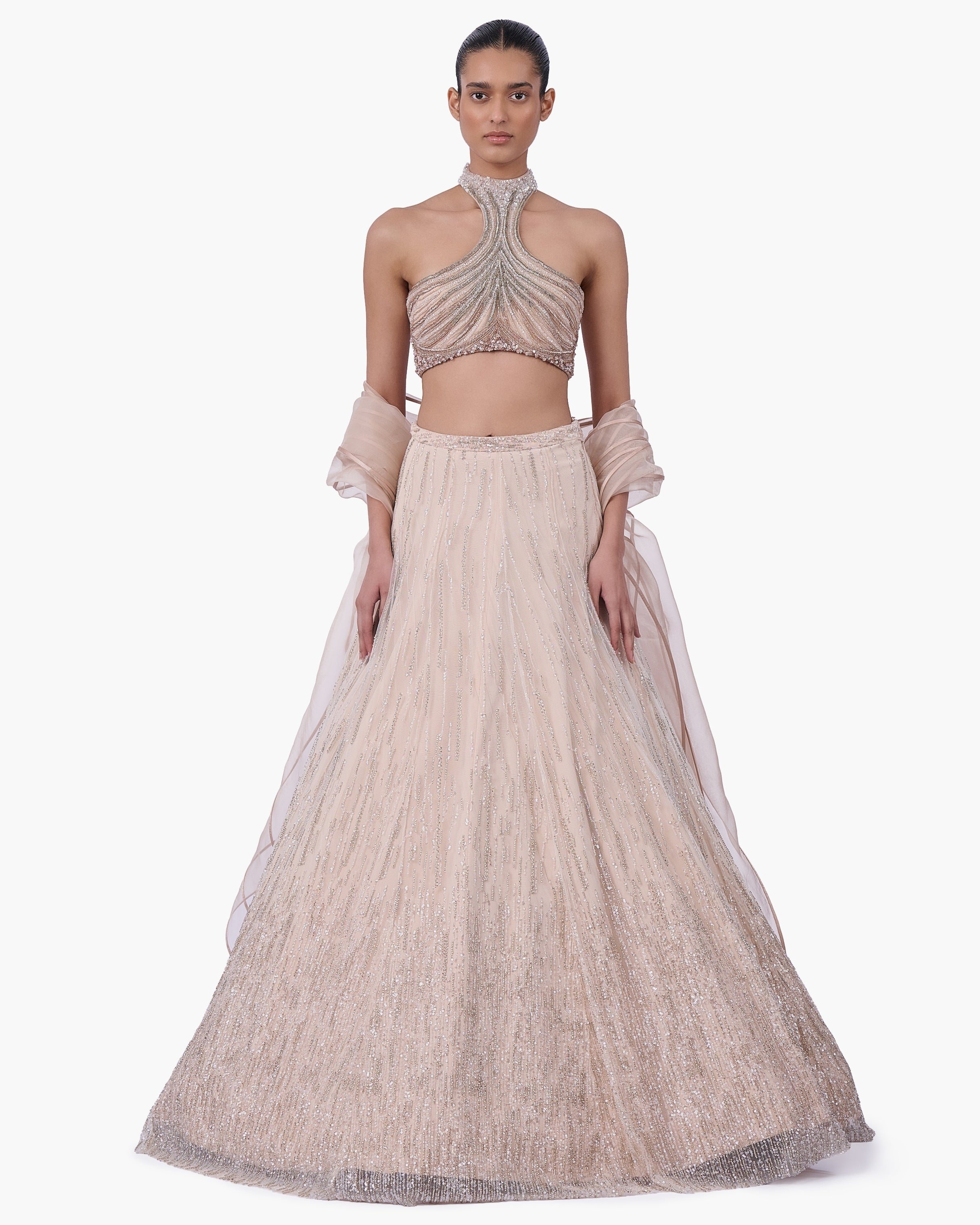 The Embellished Halter Lehenga By KYNAH, Luxury Indian Fashion & Bridal Wear