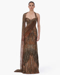 The Aurum Dominion Sari Gown By KYNAH, Luxury Indian Fashion & Bridal Wear