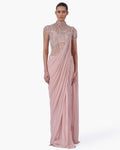 The Blush Sovereign Sari Gown By KYNAH, Luxury Indian Fashion & Bridal Wear