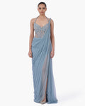 The Skydust Sari Gown By KYNAH, Luxury Indian Fashion & Bridal Wear