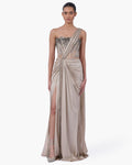 Corseted Crystal Sari Gown By KYNAH, Luxury Indian Fashion & Bridal Wear