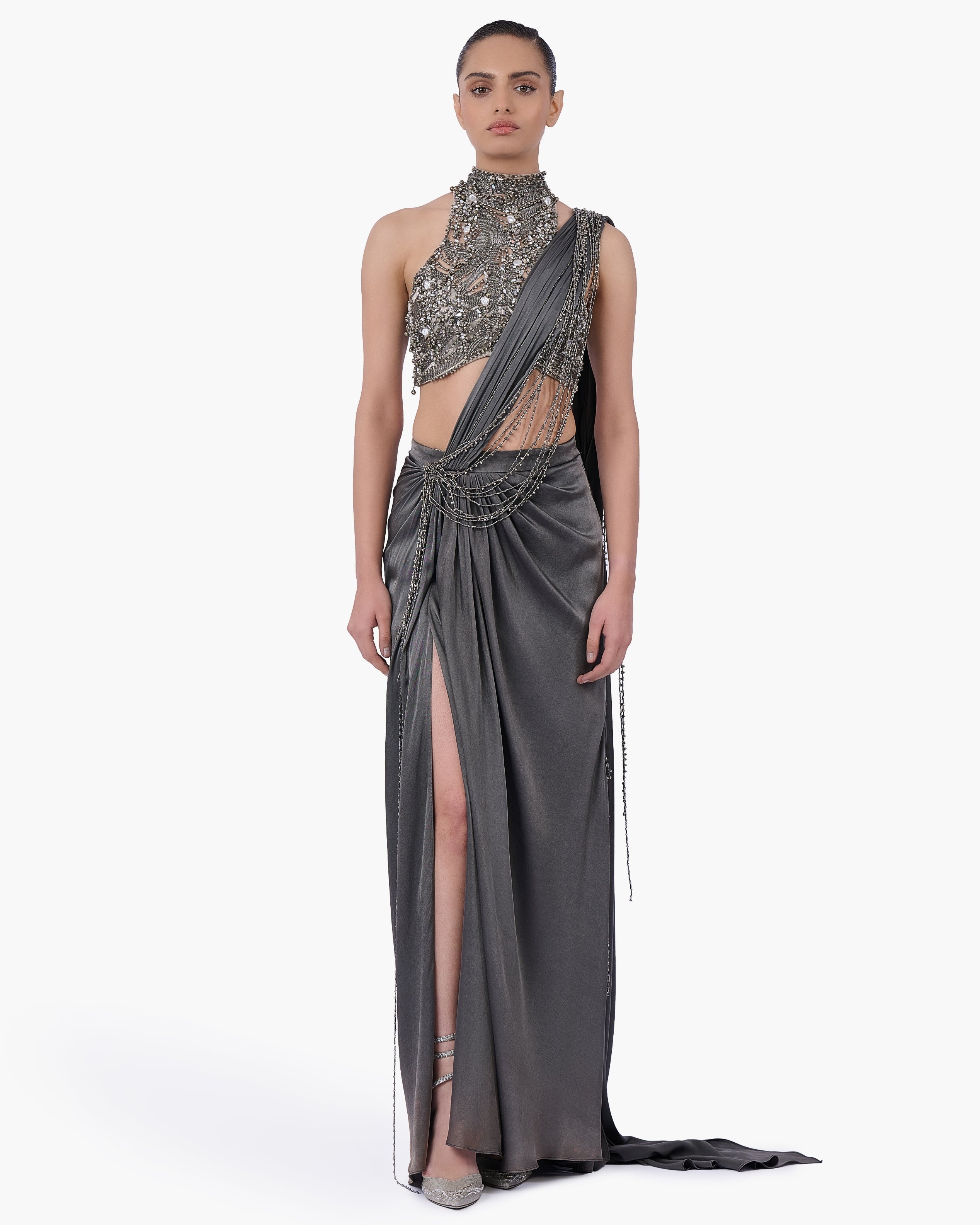 The Armour Drape Sari By KYNAH, Luxury Indian Fashion & Bridal Wear