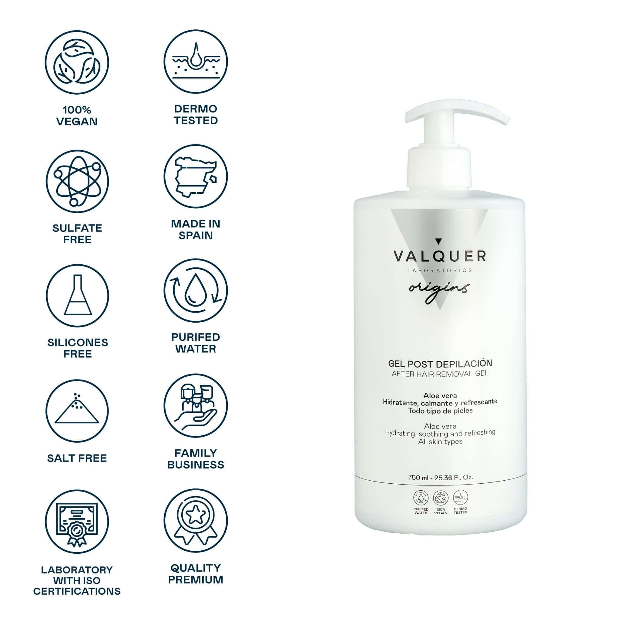 Gel Postdepilación con Aloe vera - 750 ml
