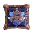 Gemini Velvet Throw Pillow with Fringes