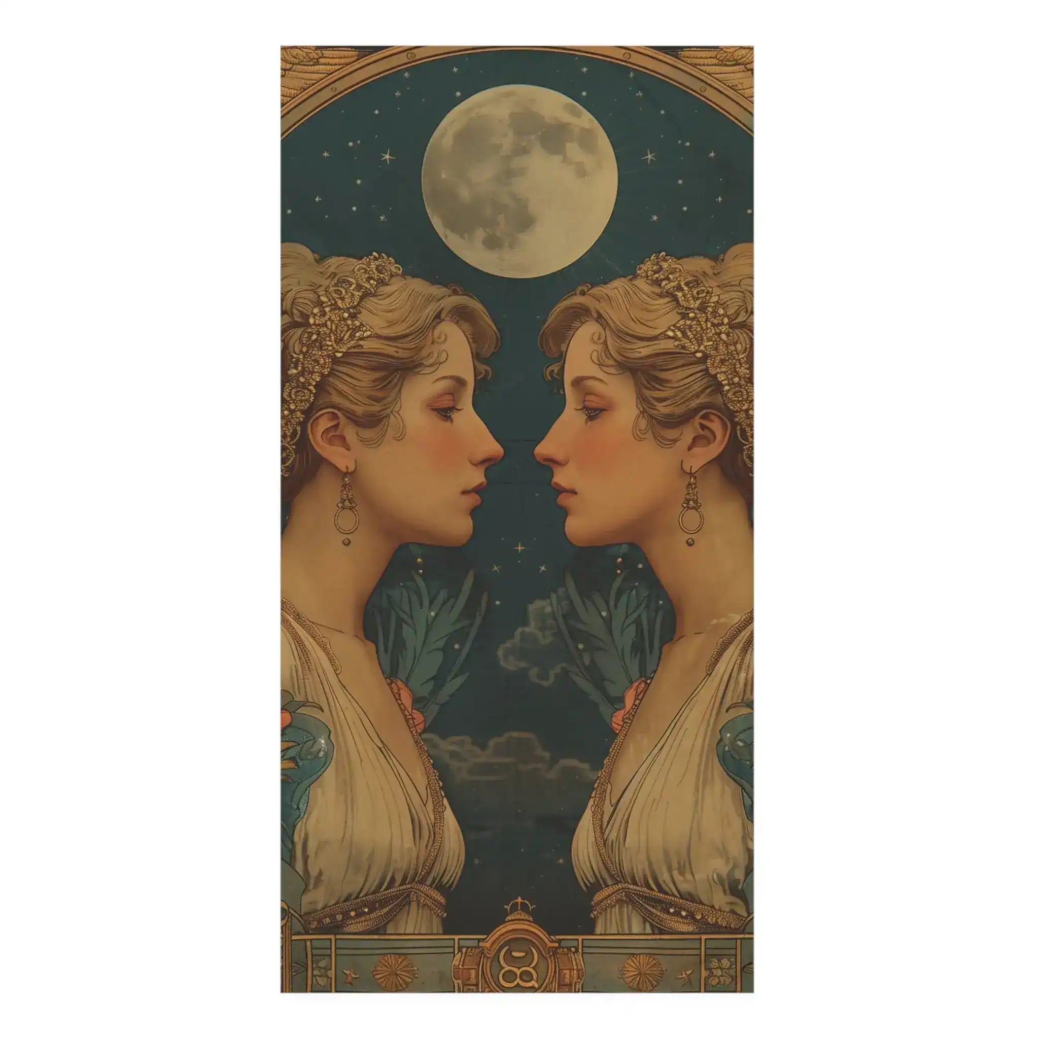 Gemini Zodiac Art – Vintage Inspired Bath Towel