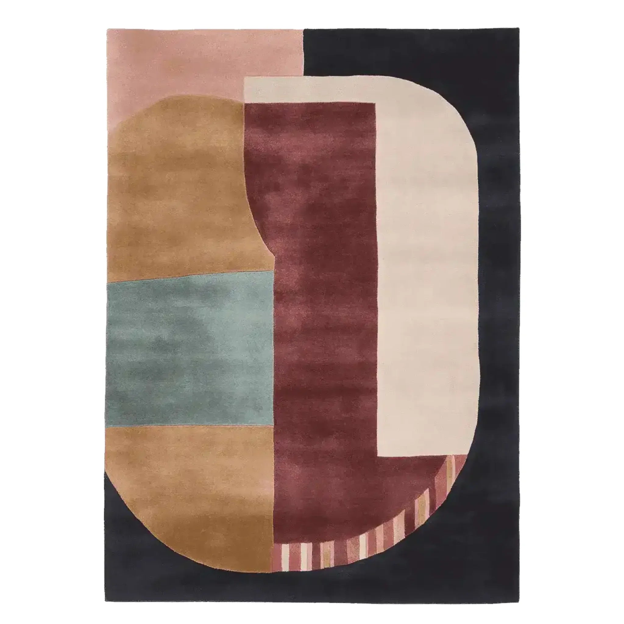 Geometric Block Harmony Hand Tufted Rug