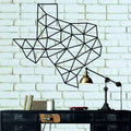 Geometric Texas State Map Metal Wall Decor