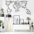 Geometric World Map Metal Wall Decor