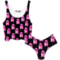Ghost Clique Crop Top and Booty Shorts Combo