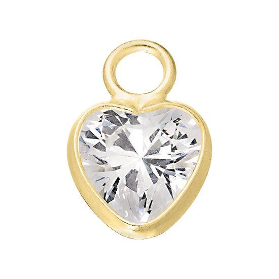 Gold Crystal Heart Premium Charm