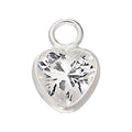 Silver Crystal Heart Premium Charm