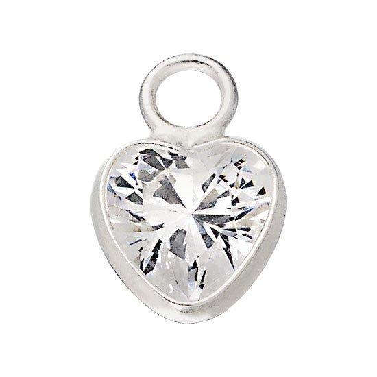 Silver Crystal Heart Premium Charm