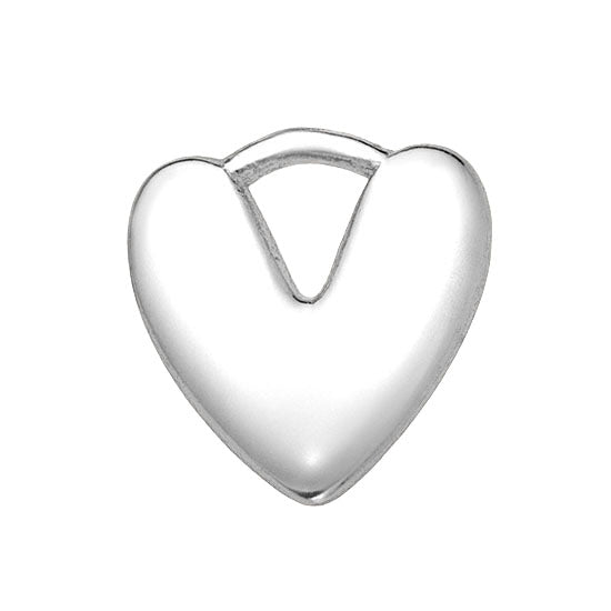 Silver Puffy Heart Premium Charm