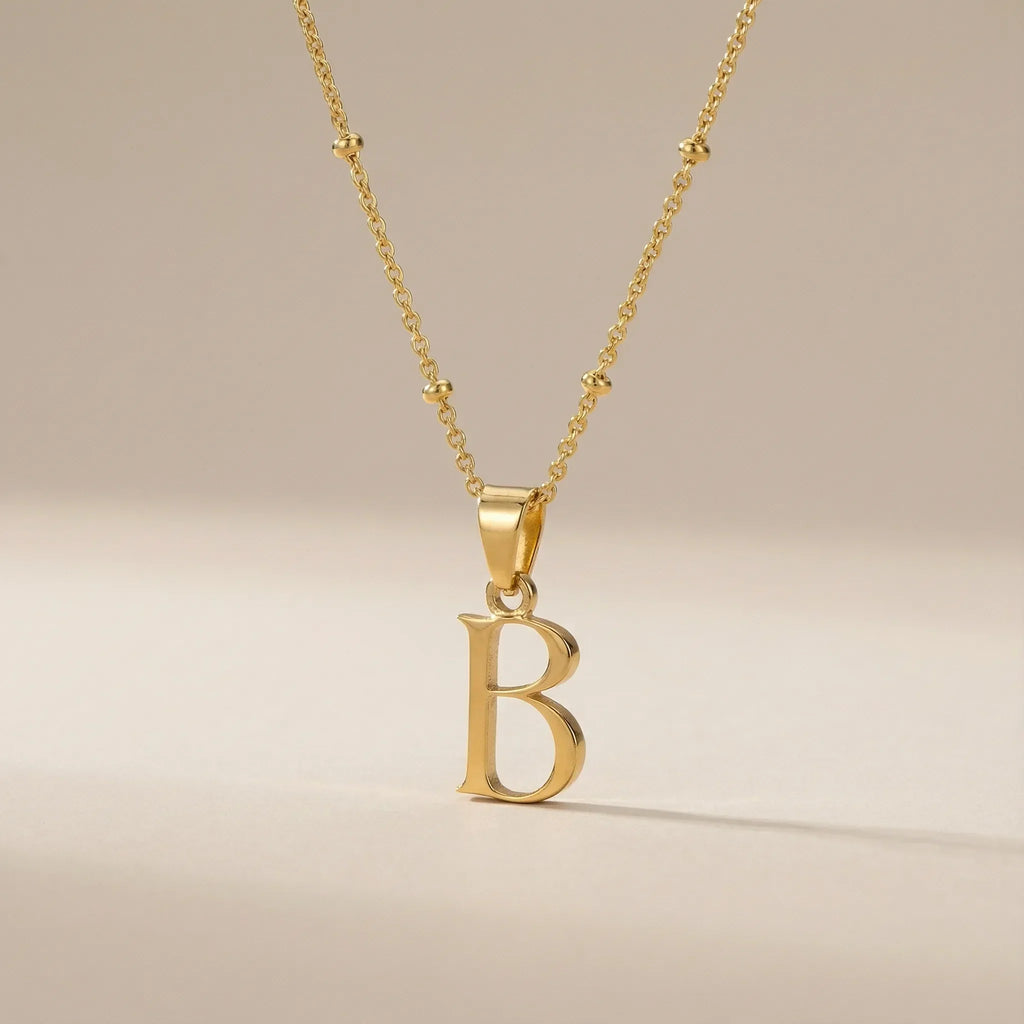 Initial Necklace by G&M - Solid Silver / Style 2