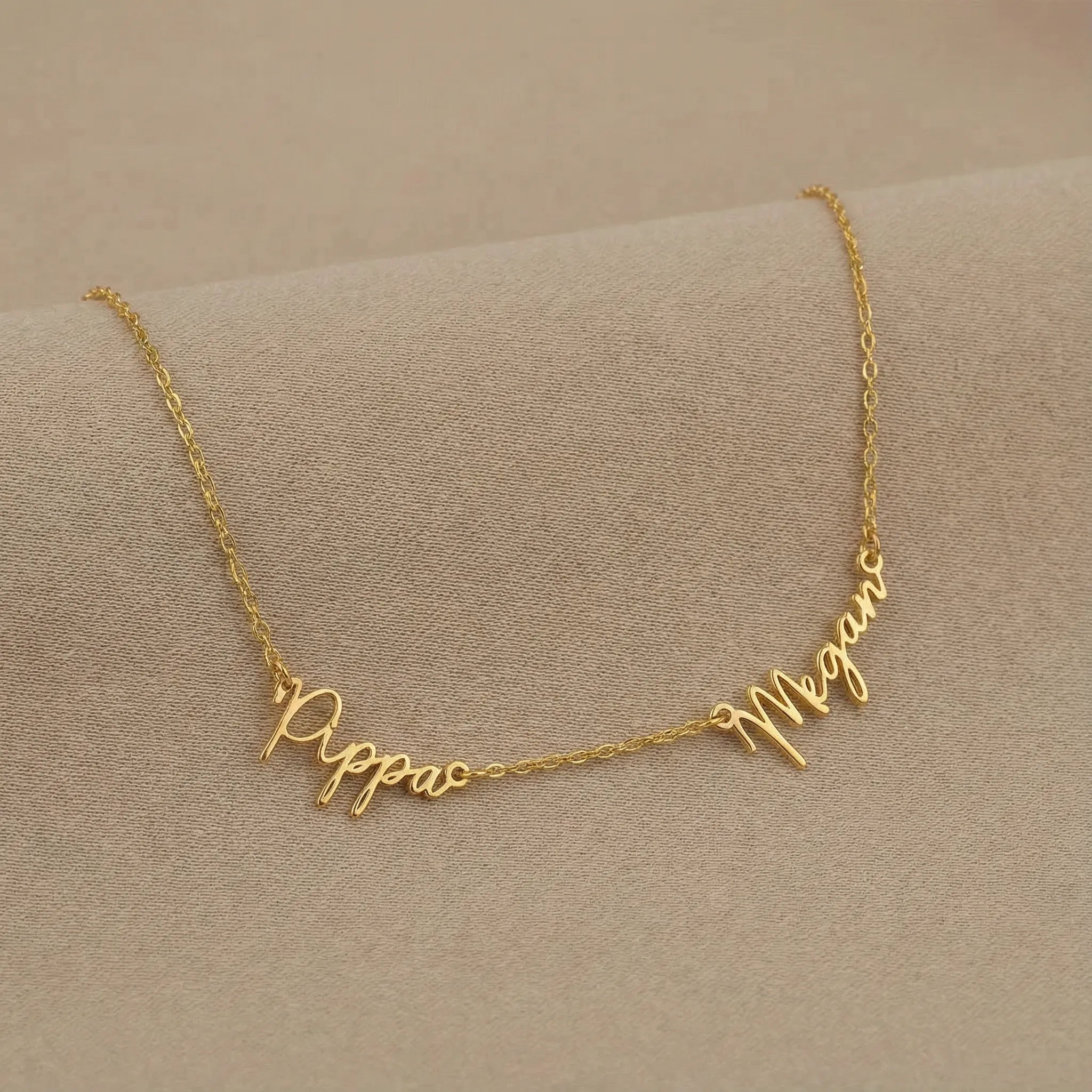 Multi Name Necklace by G&M - 18ct Gold / Style 1
