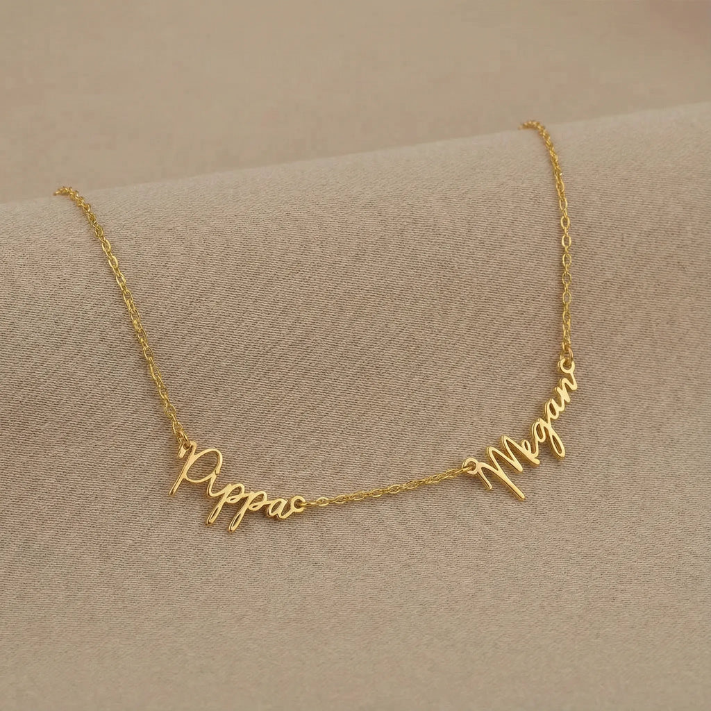 Multi Name Necklace by G&M - Solid Silver / Style 3