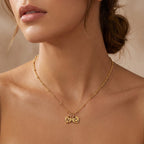 Two Heart Initial Necklace by G&M - 18ct Gold / Style 2
