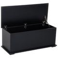 113L Storage Chest with Flip-Top Lid and 2 Safety Hinges for Living Room, Entryway, Black