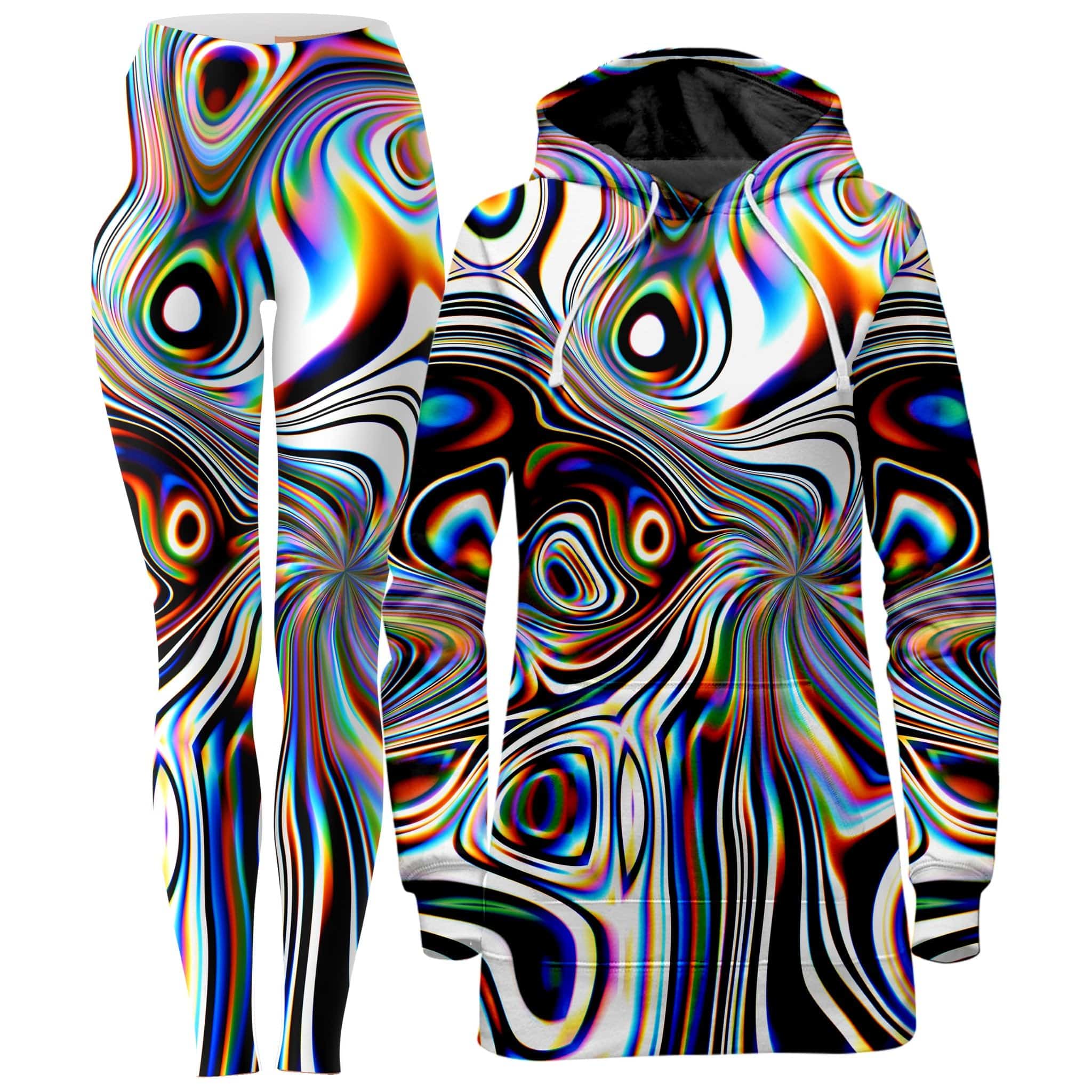 Oil Aura Hoodie Dress and Leggings Combo