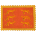 Gold Leopards in the Desert Scalloped Hand-Tufted Wool Rug