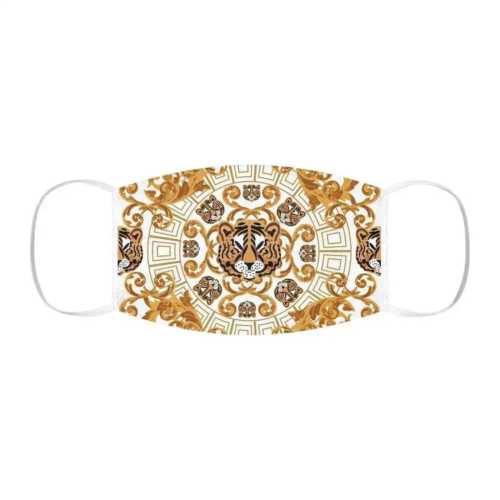 Gold Tiger Face Snug-Fit Polyester Face Mask