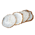 Gold Trim White Agate Crystal Geode Gemstone Coasters - Set of 4