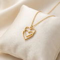 Double Linked Heart Necklace - Gold Vermeil / Style 3