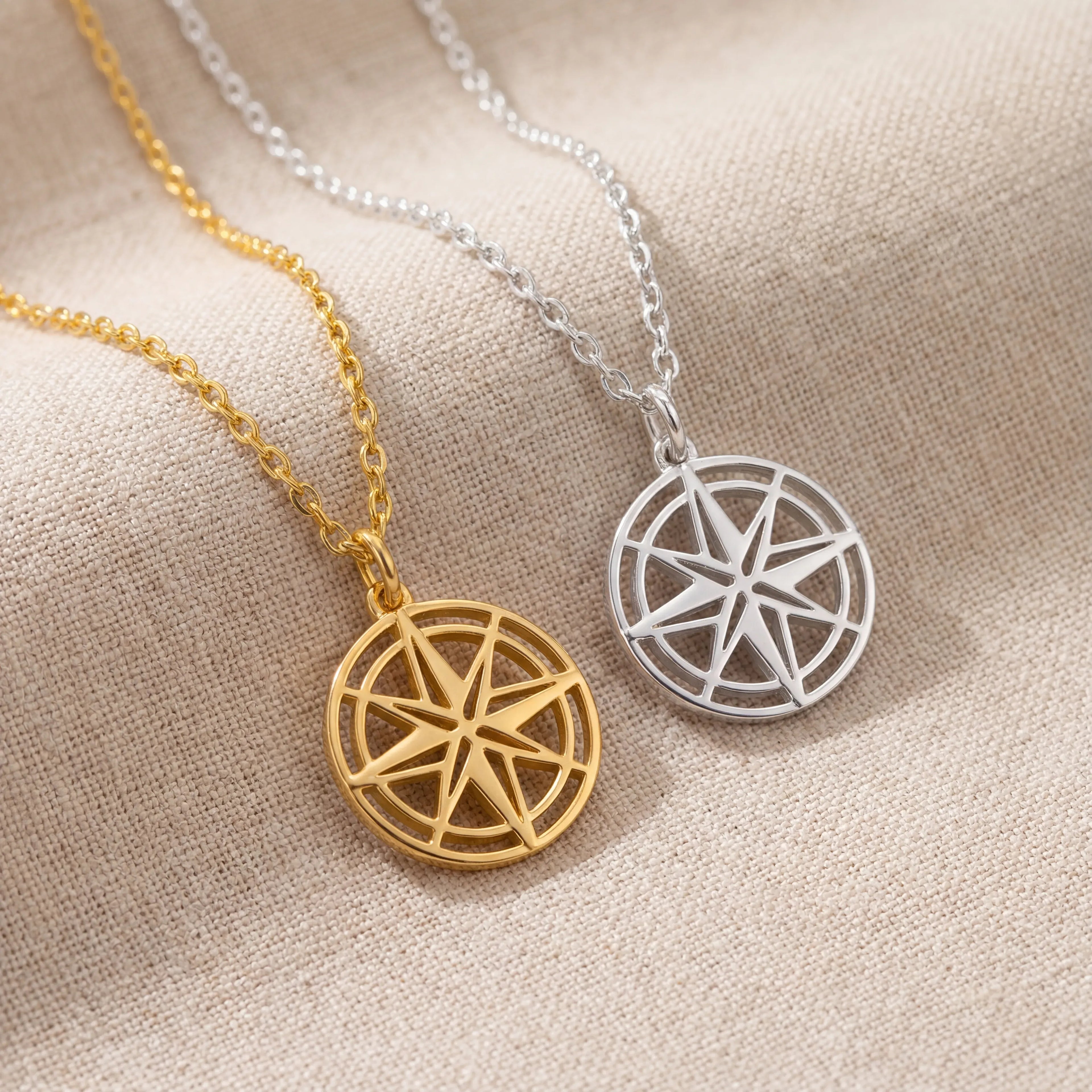 Compass Necklace - Solid Silver / Style 1