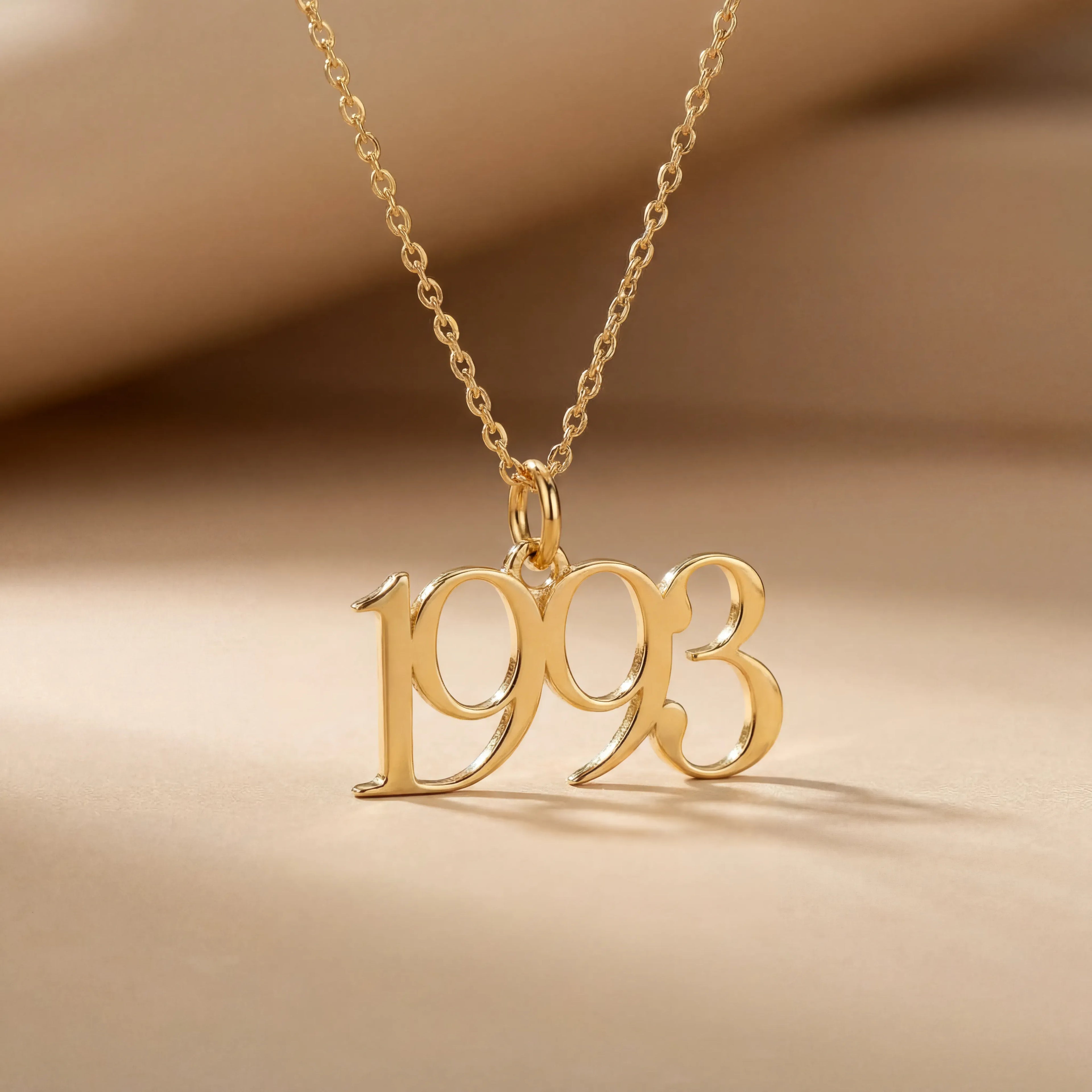 Personalised Year Of Birth Necklace - Gold Vermeil / Style 3