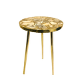 Golden Agate Round Edge Side Coffee Table