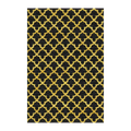 Golden Art Deco Scale Black Tufted Rug