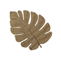 Golden Monstera Leaf Beaded Placemat Set of 4