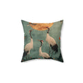 Golden Moon & Crane Serenity Pillow