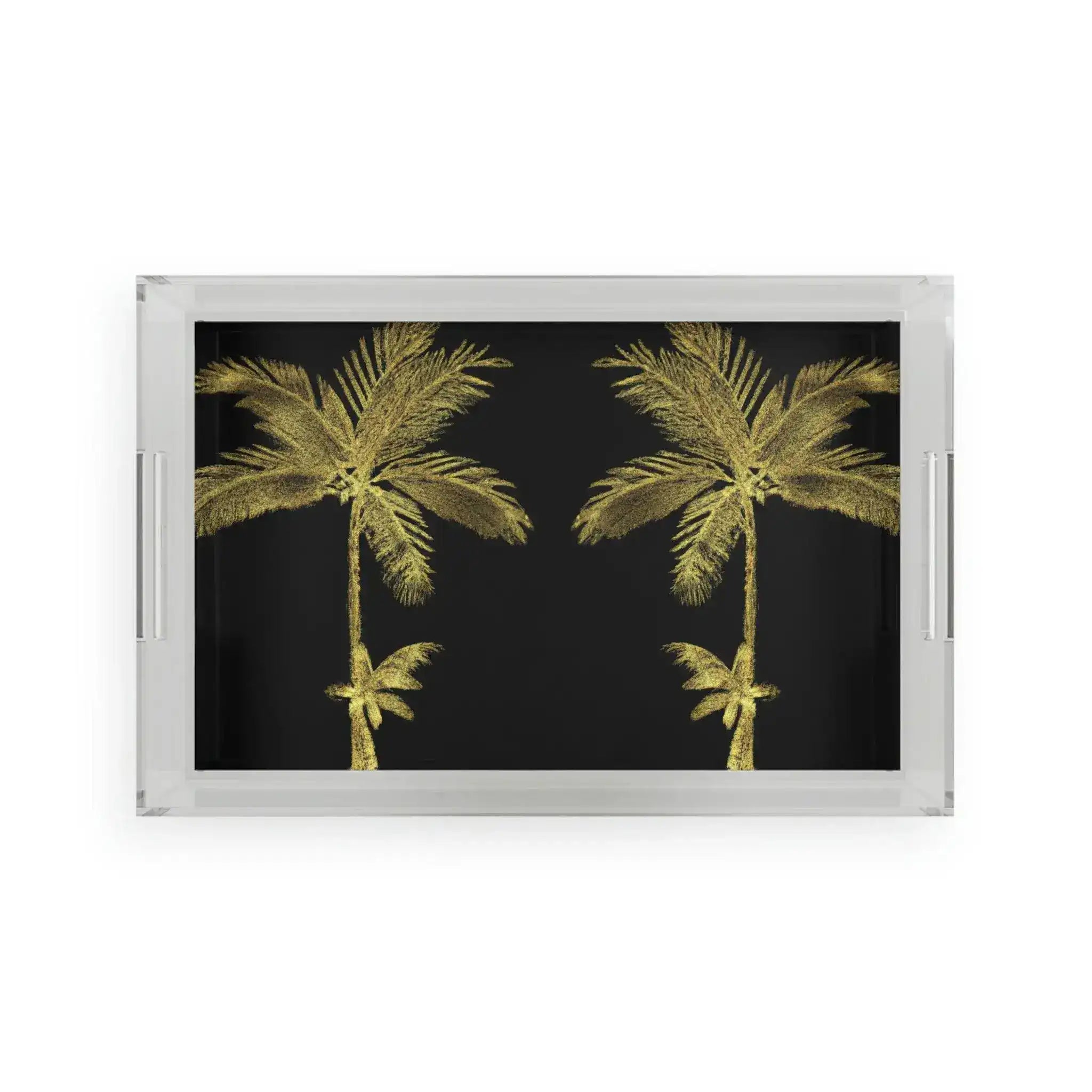 Golden Palm Trees Acrylic Serving Tray