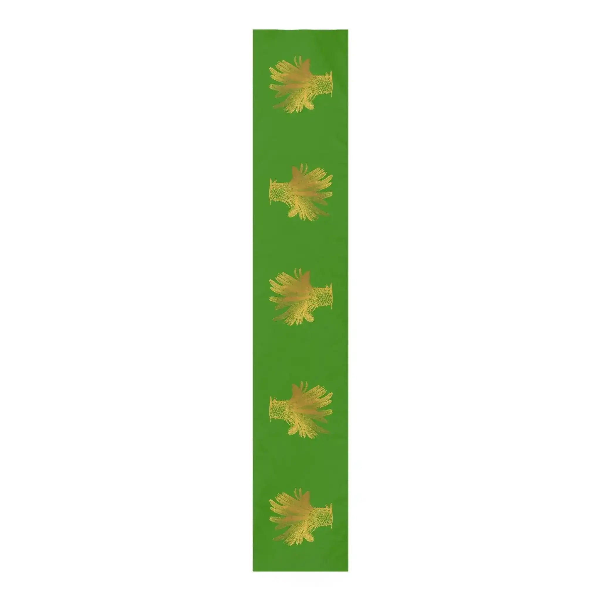 Golden Palm Trees Green Table Runner