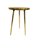 Golden Quartz Agate Organic Edge Accent Table